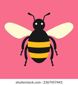 Bee abstract vector graphics simple elegant flat illustration style