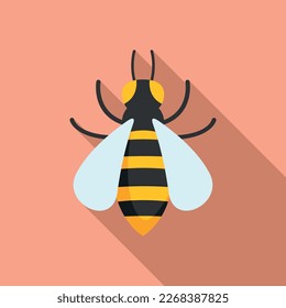 Bee allergy icon flat vector. Season pollen. Seasonal plant