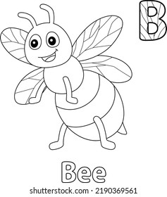 Bee Alphabet Abc Coloring Page B Stock Vector (Royalty Free) 2190369561 ...