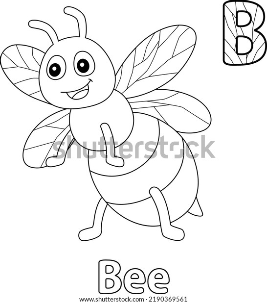 Bee Alphabet Abc Coloring Page B Stock Vector (Royalty Free) 2190369561 ...