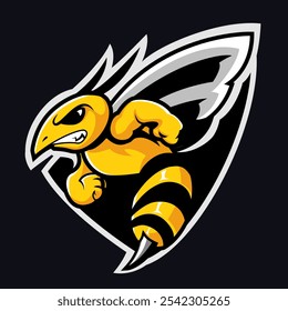 abelha ANGRY mascote logotipo esporte logotipo