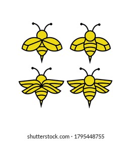 Bee animal icon collection vol 02 for design element and decoration