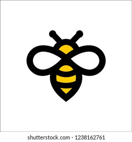 Bee Animal Icon. Honey Flying Bee. Insect.bugs, Insects And Arachnids Flat Style Vector Illustration.