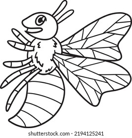 Bee Animal Isolated Coloring Page Kids Stock Vector (Royalty Free ...