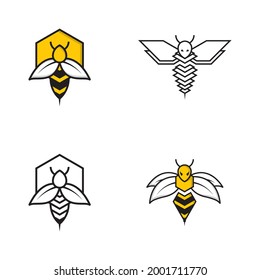 Bee animal logo design template