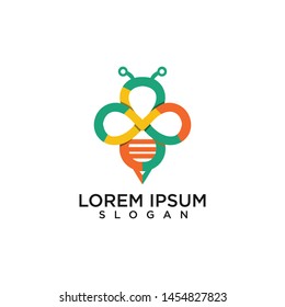 a bee animal logo template