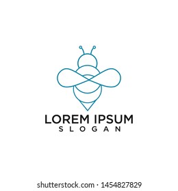 a bee animal logo template