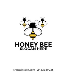 Bee animals logo vector, Honey Bee logo design, Honey Comb logo design template