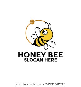 Bee animals logo vector, Honey Bee logo design, Honey Comb logo design template