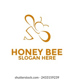 Bee animals logo vector, Honey Bee logo design, Honey Comb logo design template