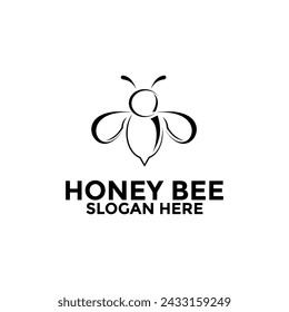 Bee animals logo vector, Honey Bee logo design, Honey Comb logo design template