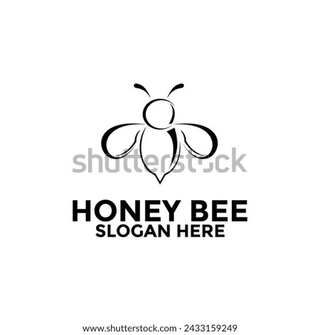 Bee animals logo vector, Honey Bee logo design, Honey Comb logo design template