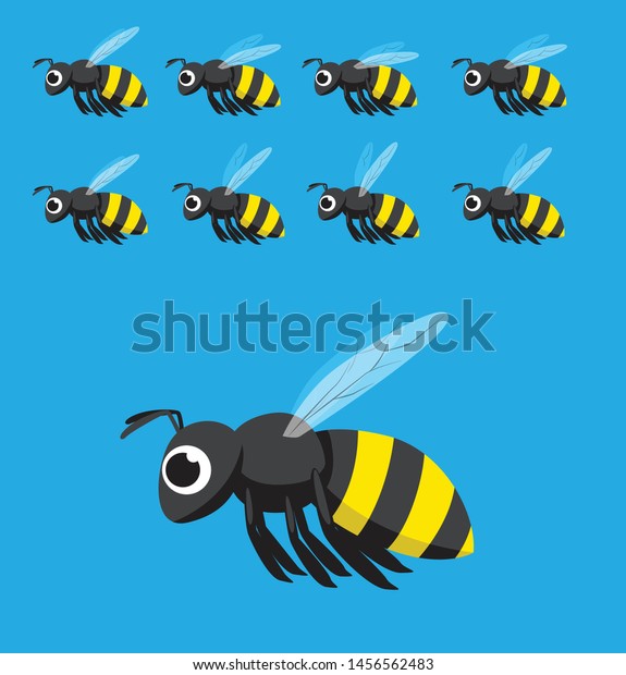蜂のアニメーション飛翔するカートーンベクターイラスト のベクター画像素材 ロイヤリティフリー