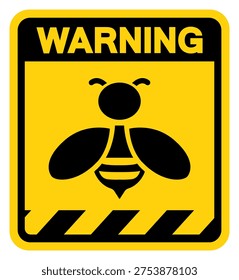 Bee Area Warning Sign, Vector Illustration, Isolate On White Background Label.EPS10