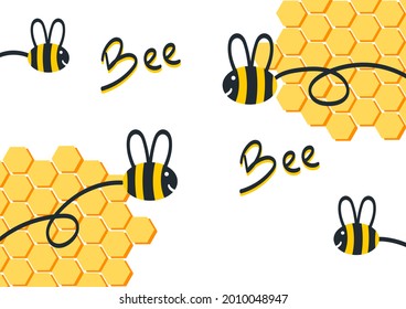 bee background with fun theme, bee with cute, cheerful and adorable face
