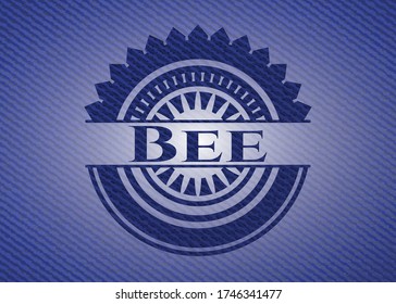 Bienenzauber mit Denim-Textur. Vector Illustration. Im Detail. 
