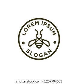  bee badge logo icon designs vector