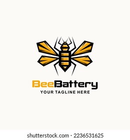 Bee battery logo design - vector illustration, bee battery logo design emblem. Suitable for your design need, logo, illustration, animation, etc. 