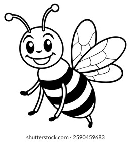 bee with a big smile and big wings cute
