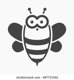 Bee black icon. Illustration for web and mobile design.