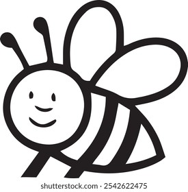 Abeja icono negro aislado en blanco