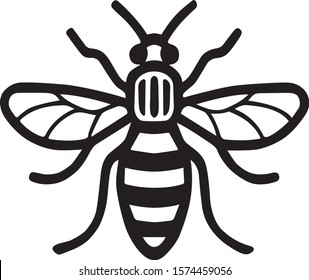 Bee as black and white icon can be used as a logo of Manchester city