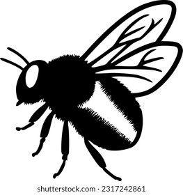 Bee | Black and White Vector illustration