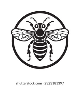 ilustración vectorial en blanco y negro de abejas 