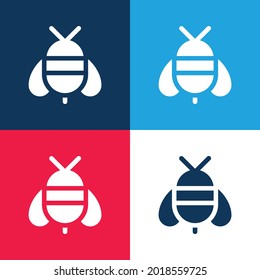 Juego de iconos mínimo de cuatro colores azul y rojo