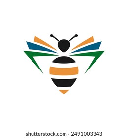 Bee Book's logo features a bee holding an open book, symbolizing knowledge and industriousness. The design conveys the idea of busy bees gathering and sharing knowledge, making learning an engaging an
