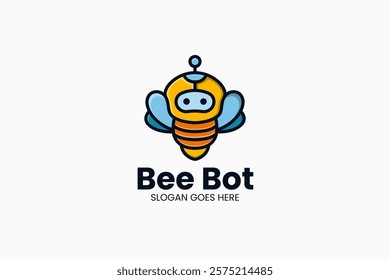 Bee Bot Logo. Vector Illustration