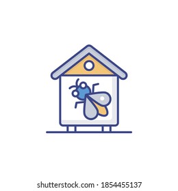 Bee Box illustration style icon. EPS 10 file