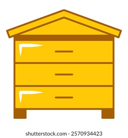 Bee box line icon vector isolated. Symbol of apiary, apiculture and beekeeping. Wooden box for bee hive.