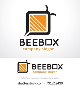 Bee Box Logo Template Design Vector, Emblem, Design Concept, Creative Symbol, Icon