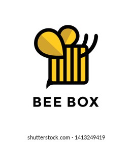 Bee Box Sophisticated Vector Icon Logo