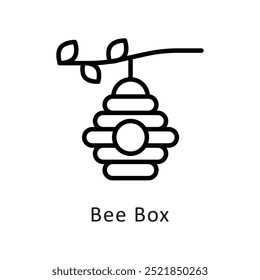 Bee Box vector outline Icon style illustration. Symbol on White background EPS 10 File