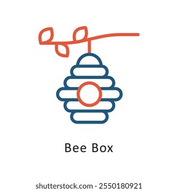 Bee Box Vector Two Color Outline IconIcon. Eps 10 file