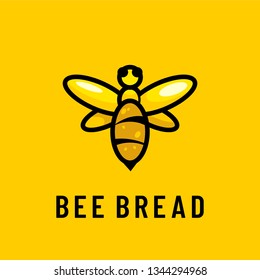 Bee bread with honey logo design inspiration. Logo template for bakery, artisan, shop, and food trucks