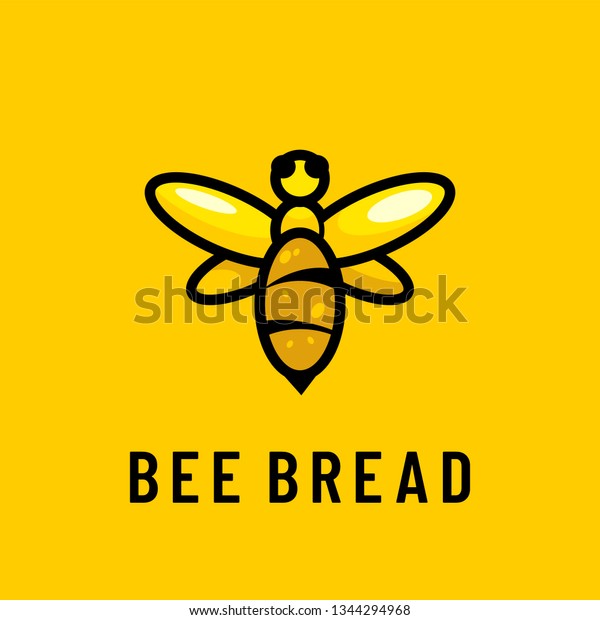 Bee Bread Honey Logo Design Inspiration Stock Vector Royalty Free