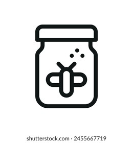 Bee bread isolated icon, bee bread jar vector symbol with editable stroke