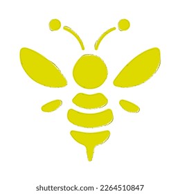 bee brush on white background, vector illustration.