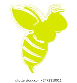 bee brush strokes on a white background. Vector illustration.