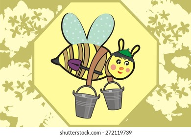 bee with bucket