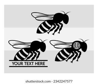 Bee, Bumble Bee Svg, Honey Bee Silhouette, Animals Svg, Circut Cut Files Silhouette, Bee Clipart Svg, Honeybee Svg, Silhouette, Vcetor, Outline, Eps, Cut file svg