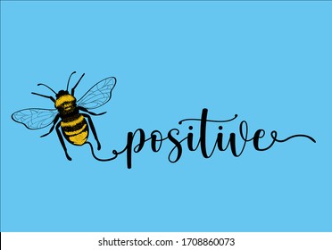 diseño vectoral positivo de abeja