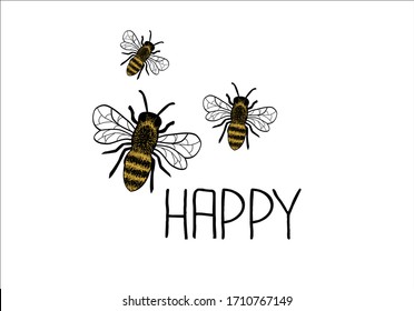 bee caligraphic positive vectoral design fashion print style mug design phone case,
stationery,towel,linens