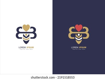 Bee Care Logo,  Emblem, Icon Design