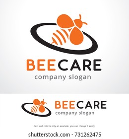 Bee Care Logo Template Design Vector, Emblem, Design Concept, Creative Symbol, Icon