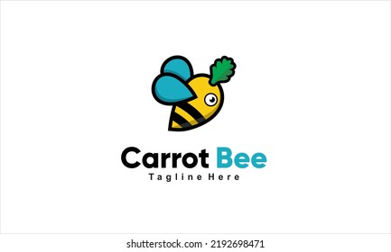 Bienenkarottenlogo, Maskottchen, Vektorgrafik | Sehr niedlich für Geschäftsreisende