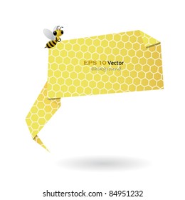 Bee carry honeycomb origami speech bubble